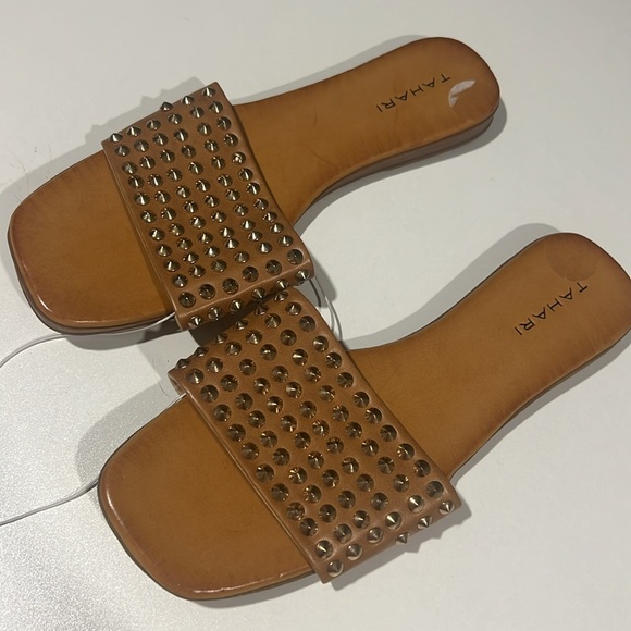 Tahari Shoes - NWOT Tahari Gold Studded Sandals